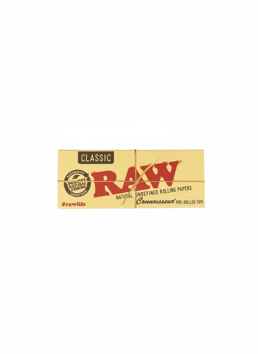 Raw Ungebleichte Klassische Kurze Connoisseur-Papiere Größe 1¼ + Filter